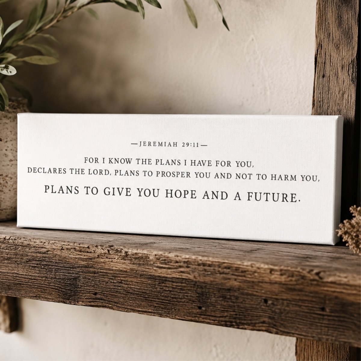 Inspirational Bible Verse Jeremiah 29:11 Art - Christian Wall Decor Sign - Lumberwave Creations