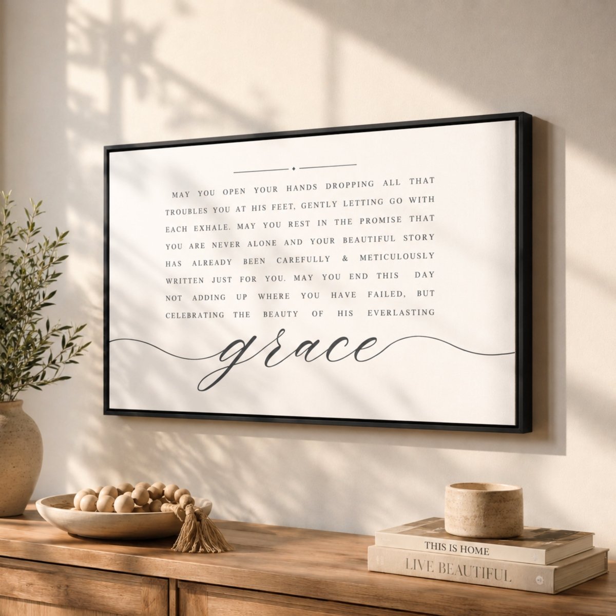 Inspirational Christian Sign – Everlasting Grace Print | Spiritual Wall Decor - Lumberwave Creations
