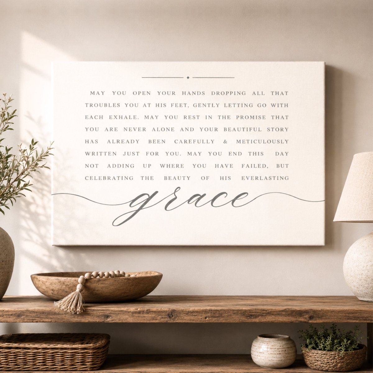 Inspirational Christian Sign – Everlasting Grace Print | Spiritual Wall Decor - Lumberwave Creations