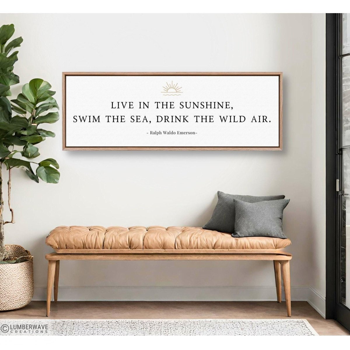 Inspirational Quote Sign – Live In The Sunshine Beach House Wall Decor - Lumberwave Creations