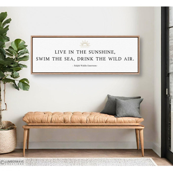 Inspirational Quote Sign – Live In The Sunshine Beach House Wall Decor - Lumberwave Creations