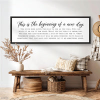 Inspirational Quote Sign - New Day Print Motivational Wall Decor for Bedroom - Lumberwave Creations