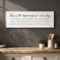 Inspirational Quote Sign - New Day Print Motivational Wall Decor for Bedroom - Lumberwave Creations
