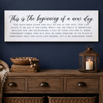 Inspirational Quote Sign - New Day Print Motivational Wall Decor for Bedroom - Lumberwave Creations