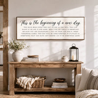 Inspirational Quote Sign - New Day Print Motivational Wall Decor for Bedroom - Lumberwave Creations