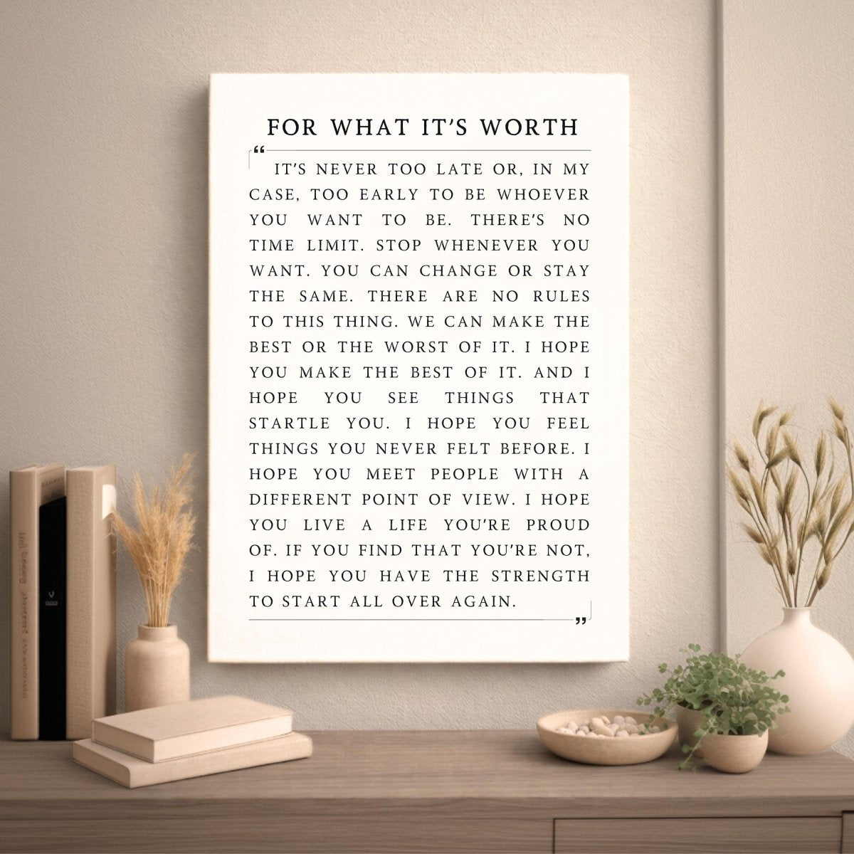 Inspirational Wall Art – Motivational Quote Sign | Neutral Home Decor Canvas Print - Lumberwave Creations