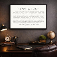 Invictus Poem Canvas Print, William Ernest Henley Quote, Inspirational Wall Decor, Office Art - Lumberwave Creations