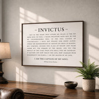 Invictus Poem Canvas Print, William Ernest Henley Quote, Inspirational Wall Decor, Office Art - Lumberwave Creations
