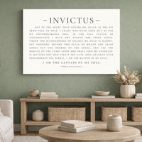 Invictus Poem Canvas Print, William Ernest Henley Quote, Inspirational Wall Decor, Office Art - Lumberwave Creations