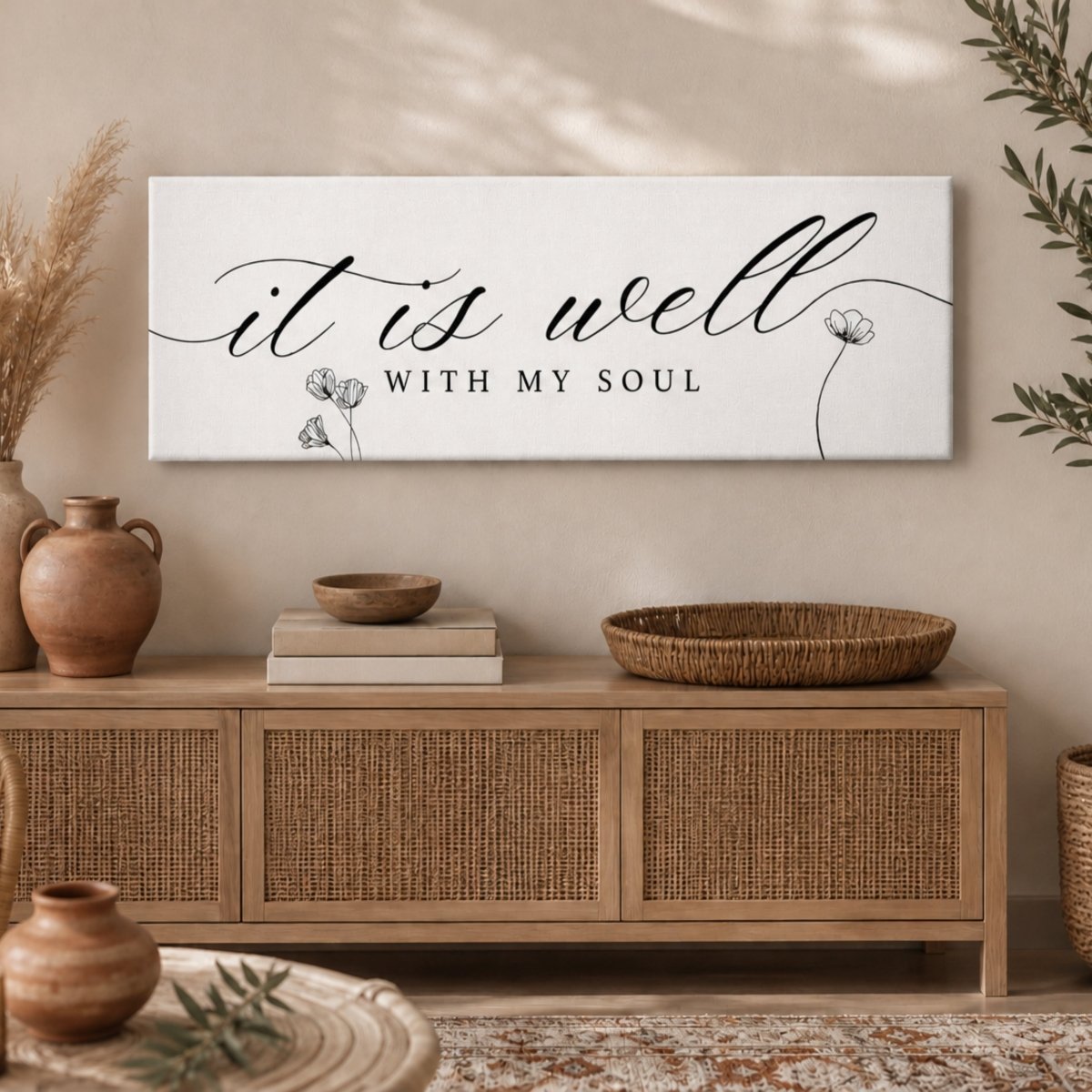 It Is Well With My Soul Sign - Christian Wall Decor | Inspirational Quote Sign - Lumberwave Creations