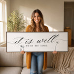 It Is Well With My Soul Sign - Christian Wall Decor | Inspirational Quote Sign - Lumberwave Creations