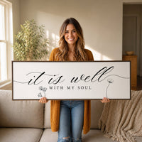 It Is Well With My Soul Sign - Christian Wall Decor | Inspirational Quote Sign - Lumberwave Creations