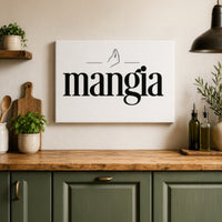 Italian Kitchen Wall Decor – Mangia Kitchen Print | Let's Eat Wall Art Sign - Lumberwave Creations