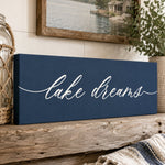 Lake Dreams Sign | Lake House Bedroom Wall Decor - Lumberwave Creations