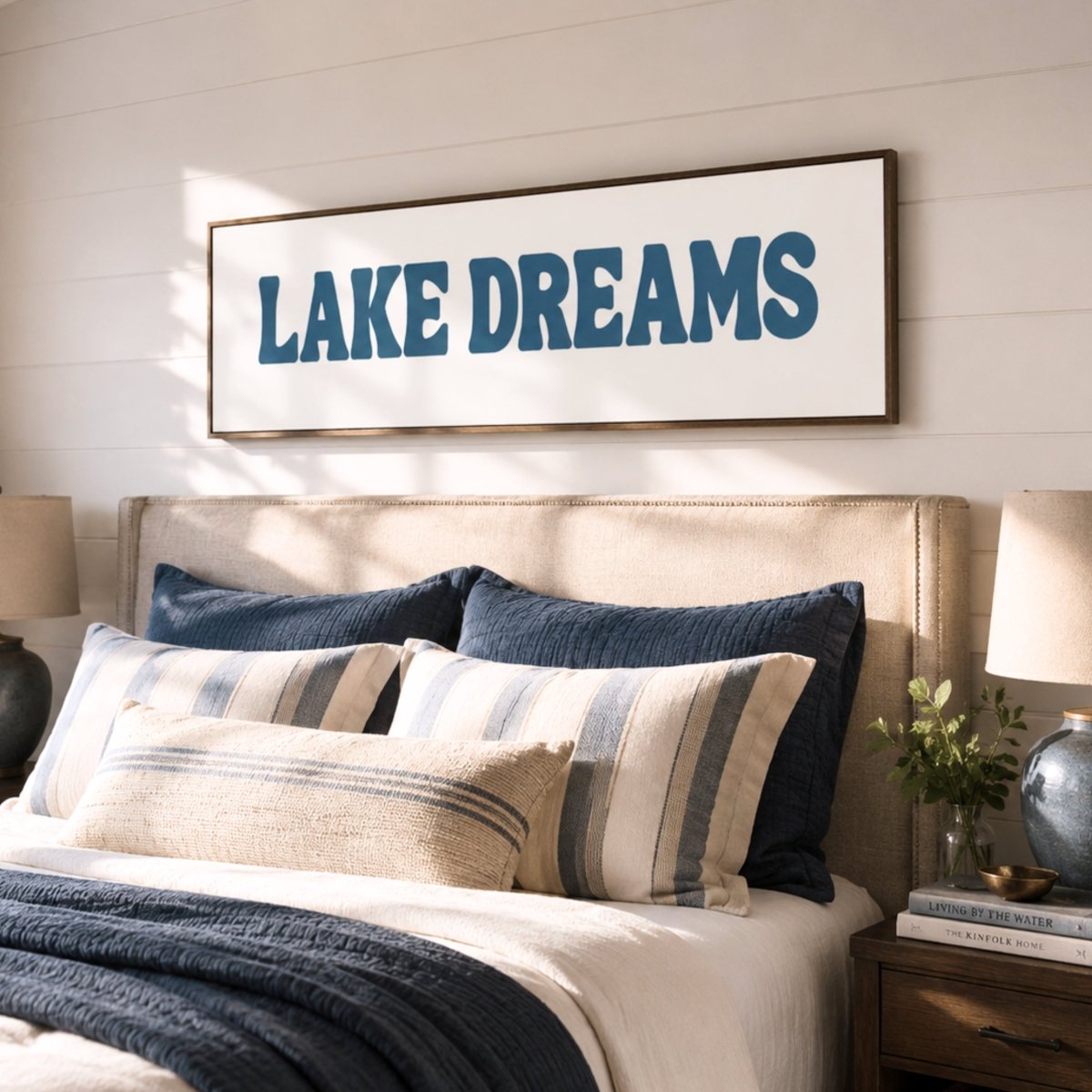 Lake Dreams Sign - Rustic Cabin Art & Cozy Lake House Wall Decor - Lumberwave Creations