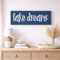 Lake Dreams Sign - Rustic Cabin Wall Art | Cozy Lake House Decor - Lumberwave Creations