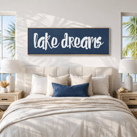 Lake Dreams Sign - Rustic Cabin Wall Art | Cozy Lake House Decor - Lumberwave Creations
