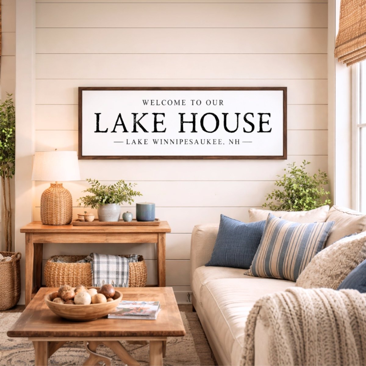 Lake House Sign - Personalized Entryway Signs | Rustic Lake Decor & Cabin Wall Art - Lumberwave Creations