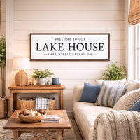 Lake House Sign - Personalized Entryway Signs | Rustic Lake Decor & Cabin Wall Art - Lumberwave Creations