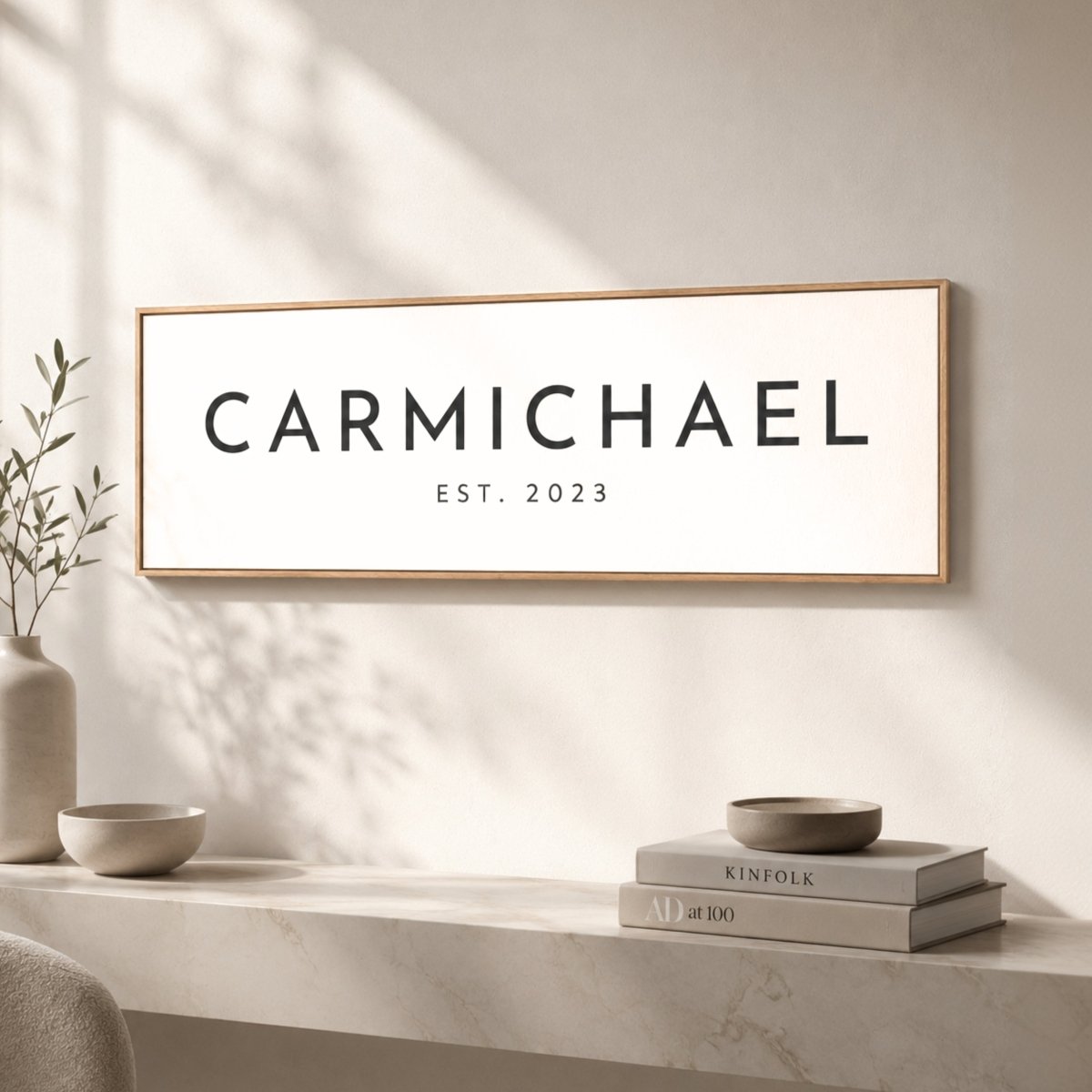 Last Name Sign - Personalized Family Name Decor | Modern Established Wall Art - Lumberwave Creations