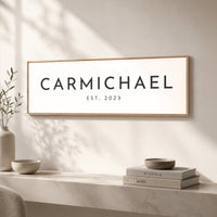 Last Name Sign - Personalized Family Name Decor | Modern Established Wall Art - Lumberwave Creations