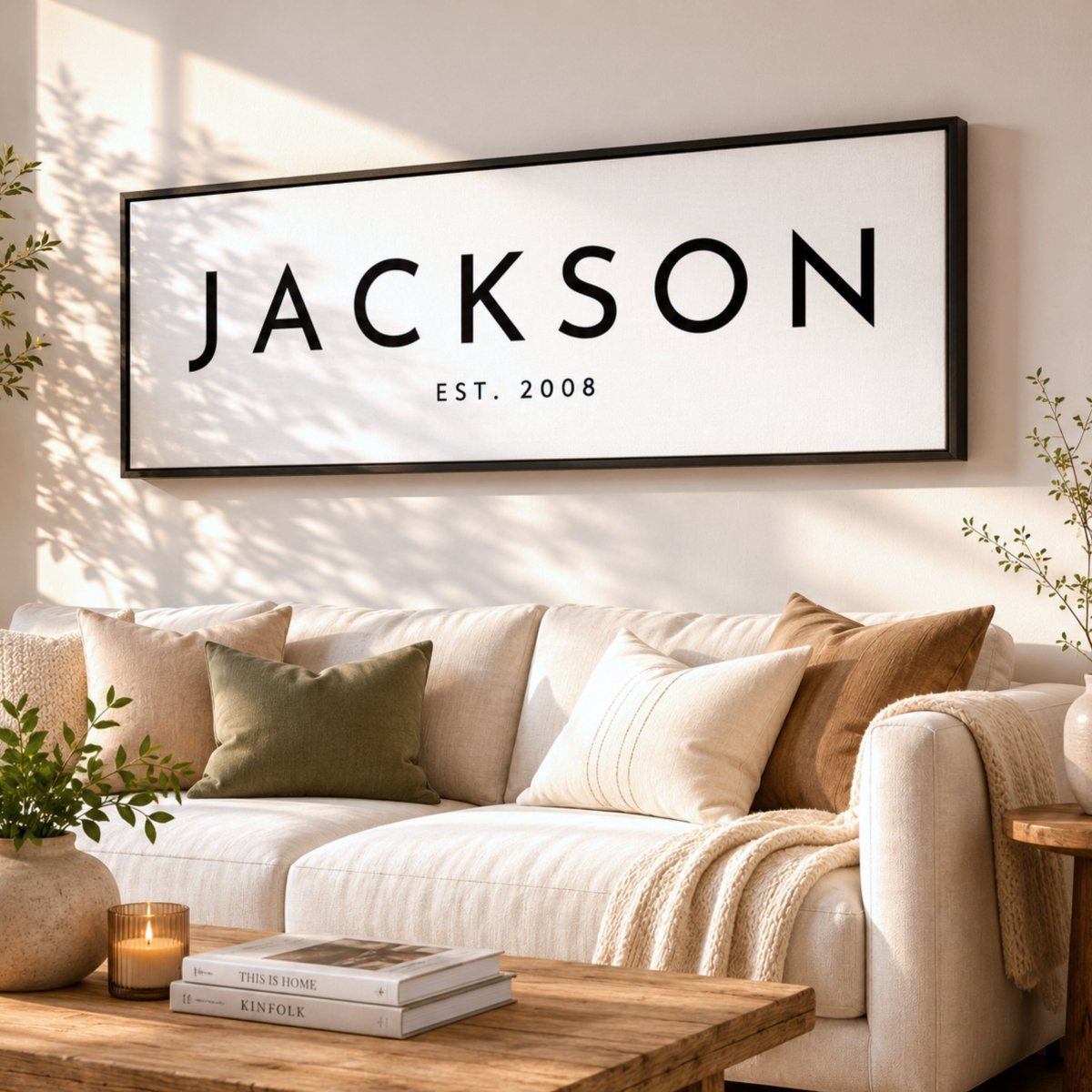 Last Name Sign - Personalized Family Name Decor | Modern Established Wall Art - Lumberwave Creations