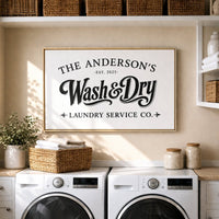 Laundry Room Sign - Personalized Farmhouse Laundry Decor | Rustic Canvas Wall Art - Lumberwave Creations