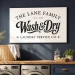 Laundry Room Sign - Personalized Farmhouse Laundry Decor | Rustic Canvas Wall Art - Lumberwave Creations