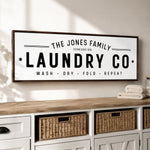 Laundry Room Sign - Personalized Farmhouse Wood Framed Wall Decor - Lumberwave Creations