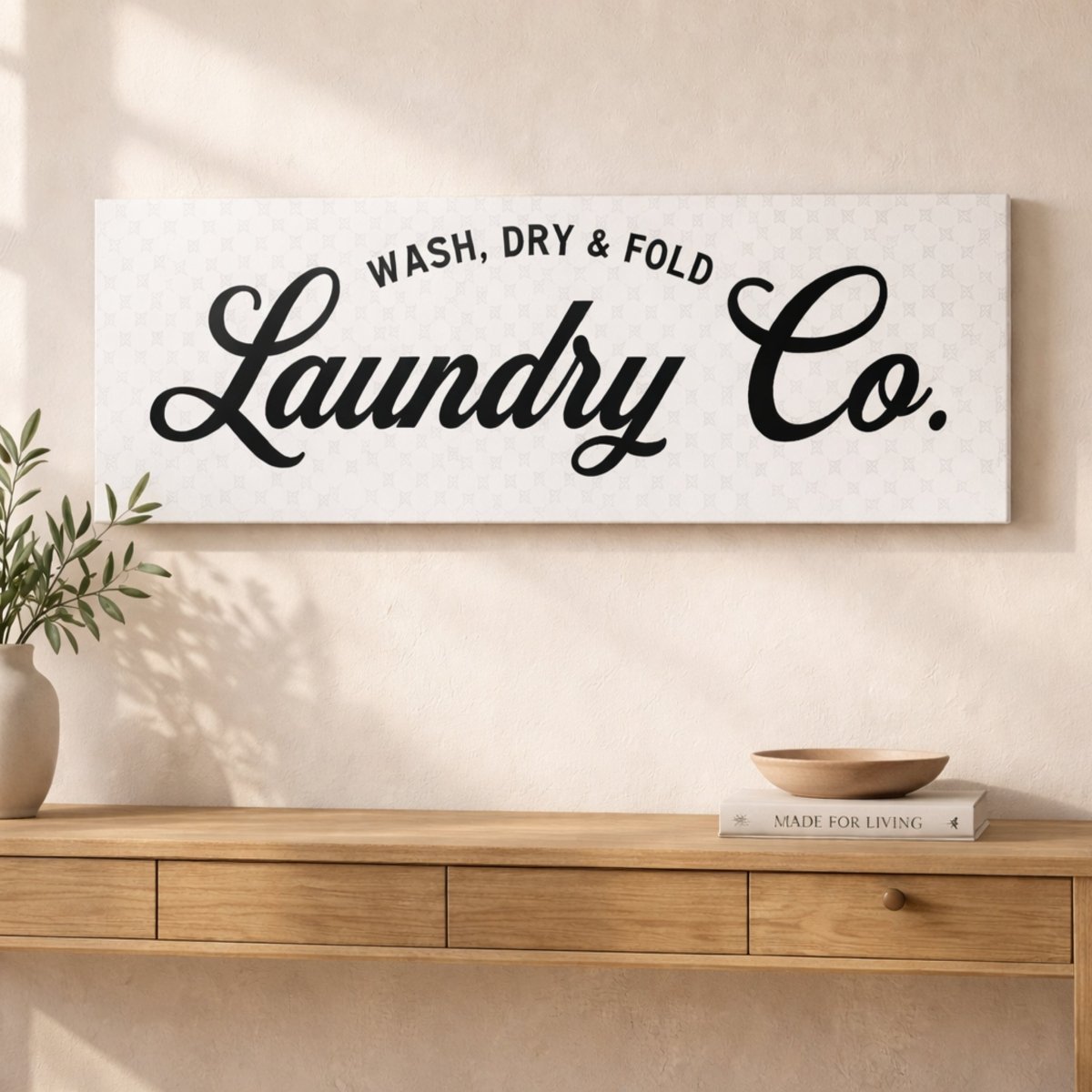 Laundry Room Sign - Wash Dry Fold Art | Farmhouse Laundry Wall Decor Print - Lumberwave Creations