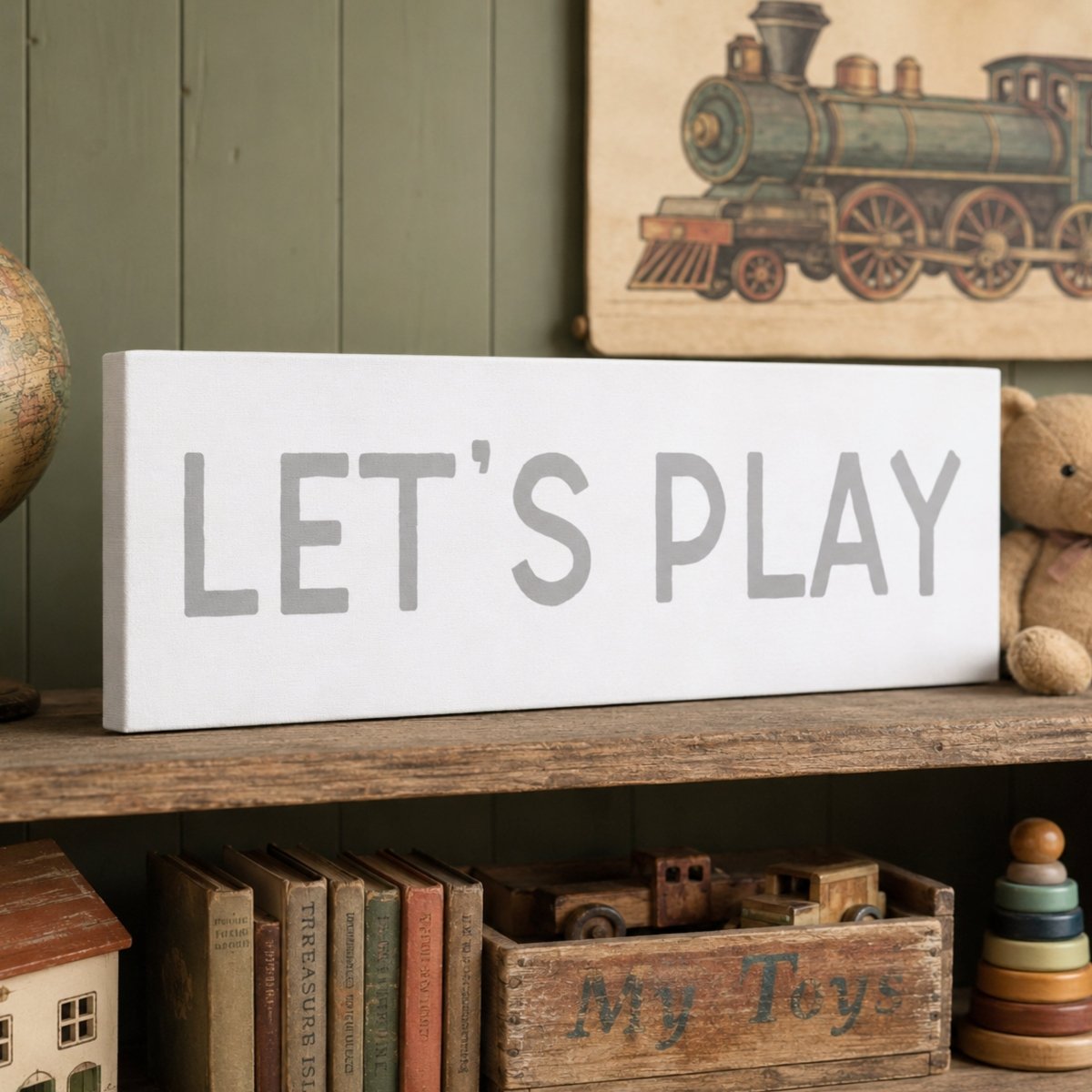 Lets Play | Kids Room Art - Lumberwave Creations