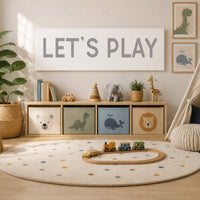 Lets Play Sign - Nursery Wall Decor | Kids Room Art & Playroom Canvas Print - Lumberwave Creations