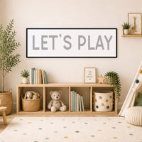 Lets Play Sign - Nursery Wall Decor | Kids Room Art & Playroom Canvas Print - Lumberwave Creations