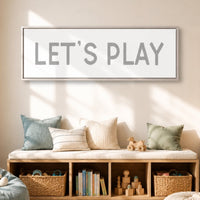 Lets Play Sign - Nursery Wall Decor | Kids Room Art & Playroom Canvas Print - Lumberwave Creations