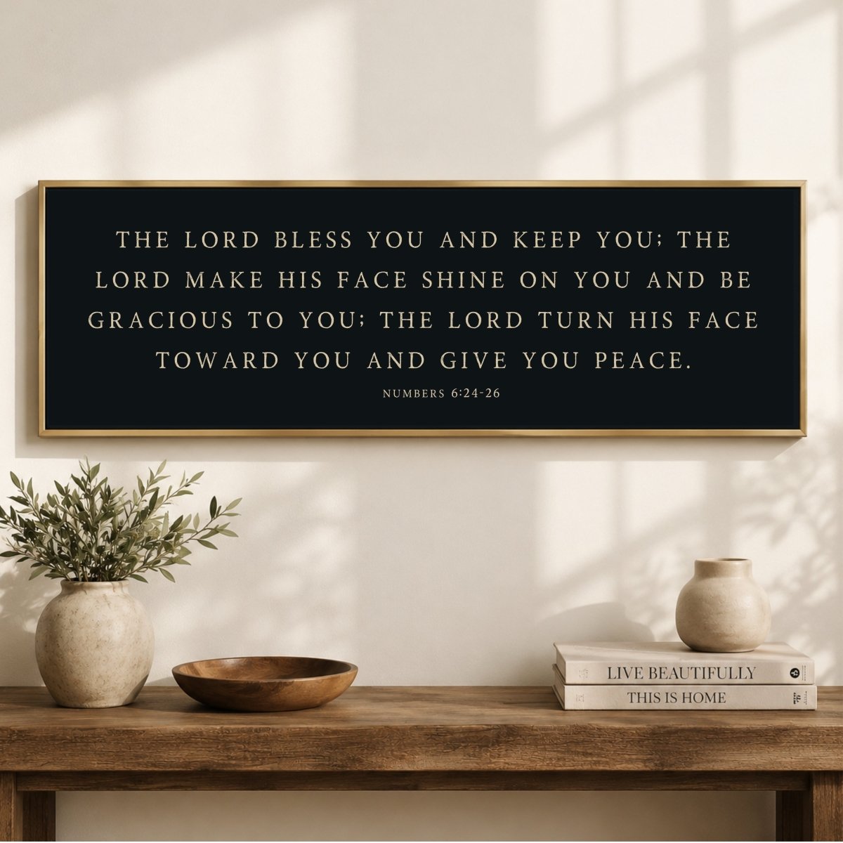 Lord Bless You Sign – Bible Verse Sign | Wood Framed Art Print | Numbers 6 24 - Lumberwave Creations