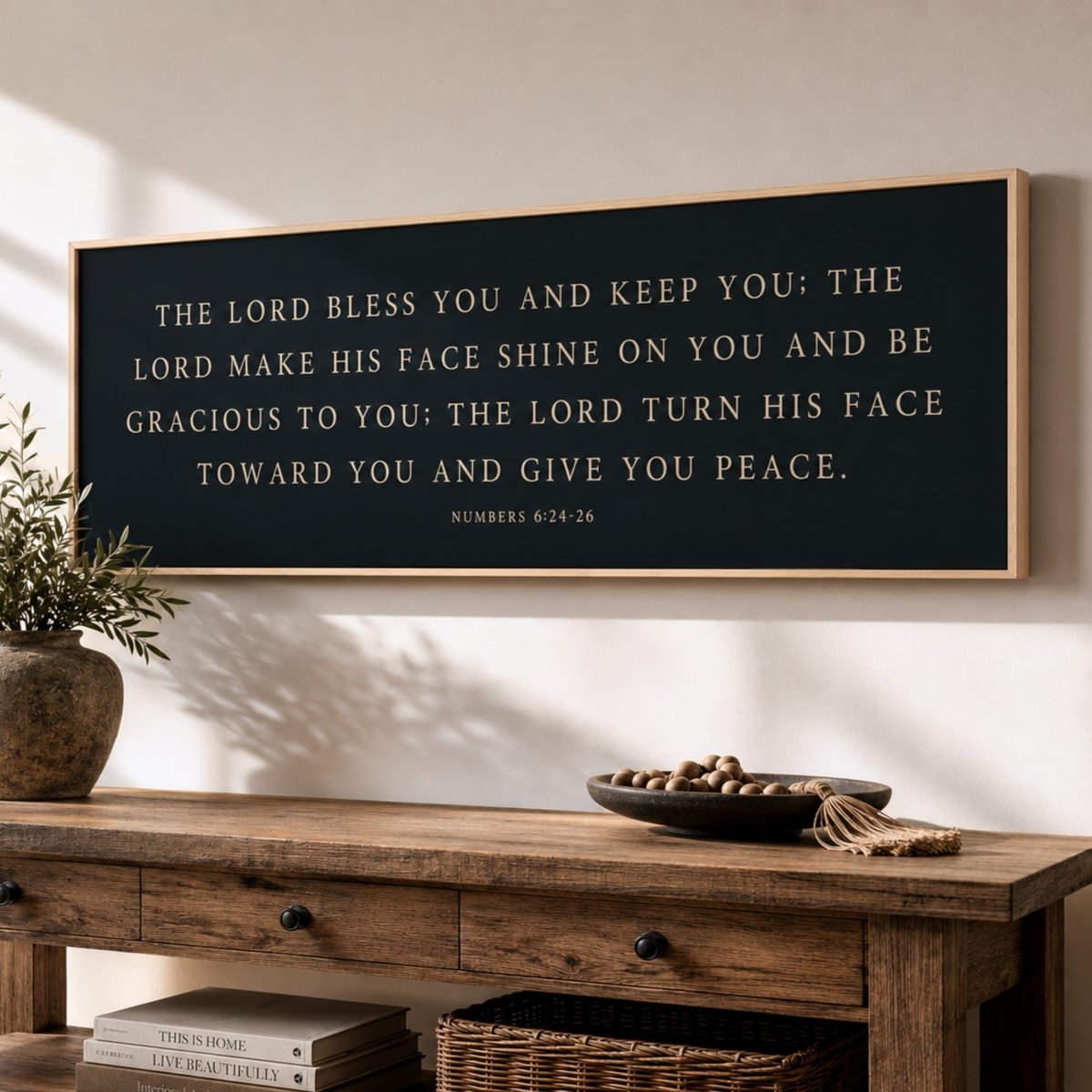 Lord Bless You Sign – Bible Verse Sign | Wood Framed Art Print | Numbers 6 24 - Lumberwave Creations