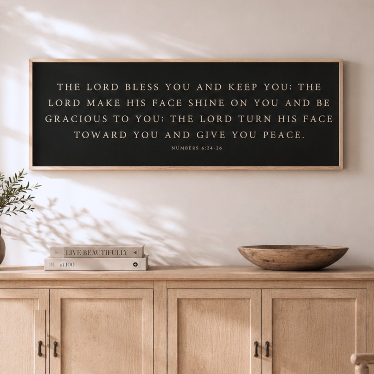 Lord Bless You Sign – Bible Verse Sign | Wood Framed Art Print | Numbers 6 24 - Lumberwave Creations
