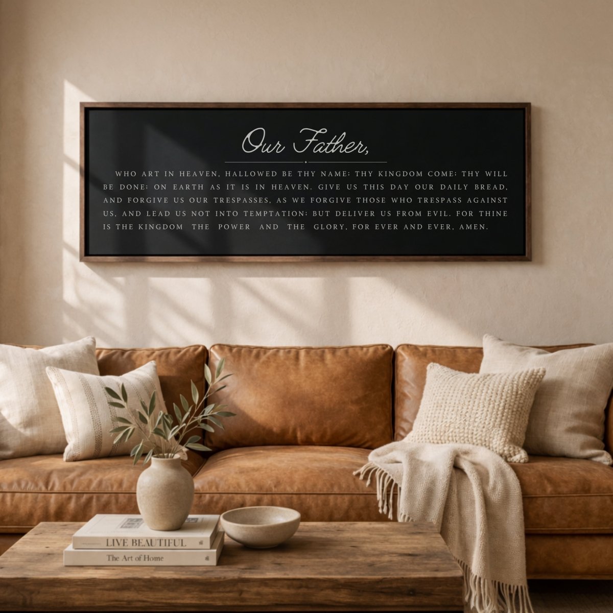 Lords Prayer Sign - Christian Wall Decor | Our Father Print Scripture Art - Lumberwave Creations