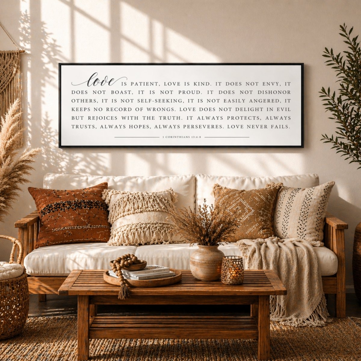 Love Is Patient Sign - Christian Wall Decor | 1 Corinthians 13 Bible Verse Print - Lumberwave Creations