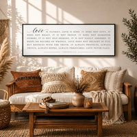 Love Is Patient Sign - Christian Wall Decor | 1 Corinthians 13 Bible Verse Print - Lumberwave Creations