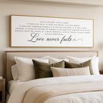 Love Never Fails Sign – 1 Corinthians 13 Print | Christian Wall Decor, Inspirational Scripture - Lumberwave Creations