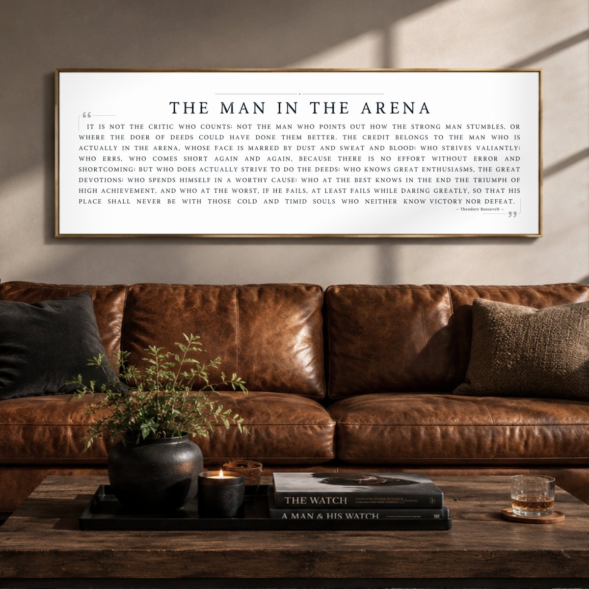 Man In Arena Print | Theodore Roosevelt Motivational Decor - Inspirational Quote Wall Art - Lumberwave Creations