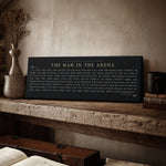 Man In The Arena Sign - Theodore Roosevelt Quote Motivational Office Wall Decor - Lumberwave Creations
