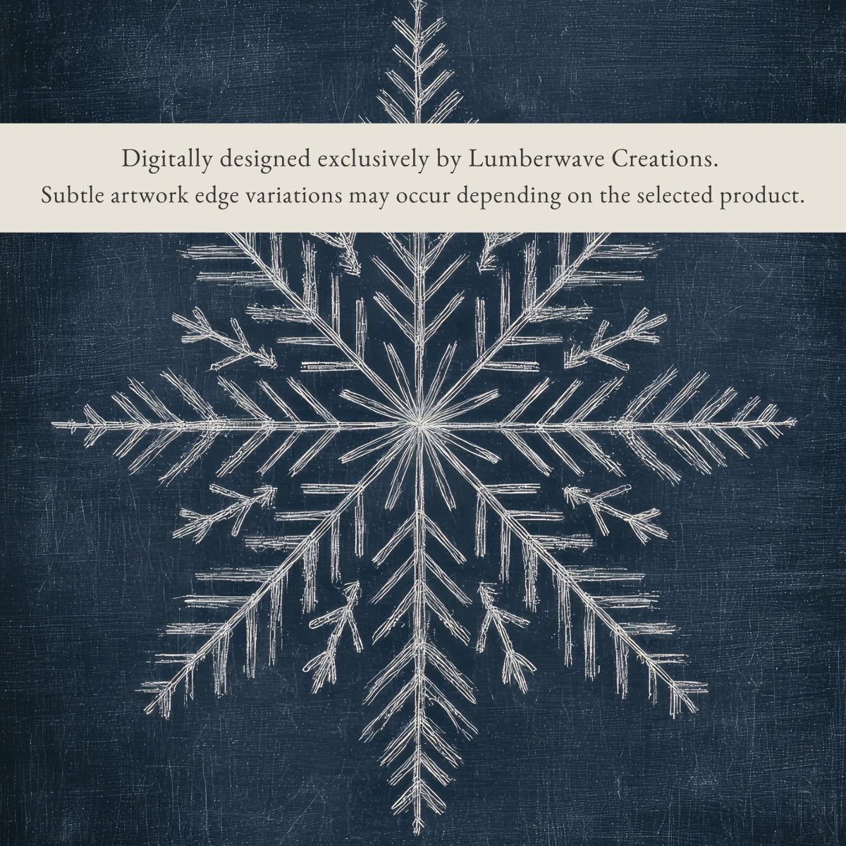 Minimalist Winter Wall Decor – Snowflake Wall Art Blue and White Artwork for Home - Lumberwave Creations
