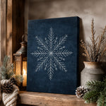 Minimalist Winter Wall Decor – Snowflake Wall Art Blue and White Artwork for Home - Lumberwave Creations