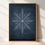 Minimalist Winter Wall Decor – Snowflake Wall Art Blue and White Artwork for Home - Lumberwave Creations