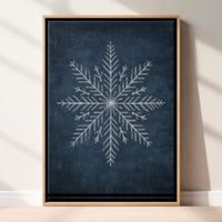 Minimalist Winter Wall Decor – Snowflake Wall Art Blue and White Artwork for Home - Lumberwave Creations