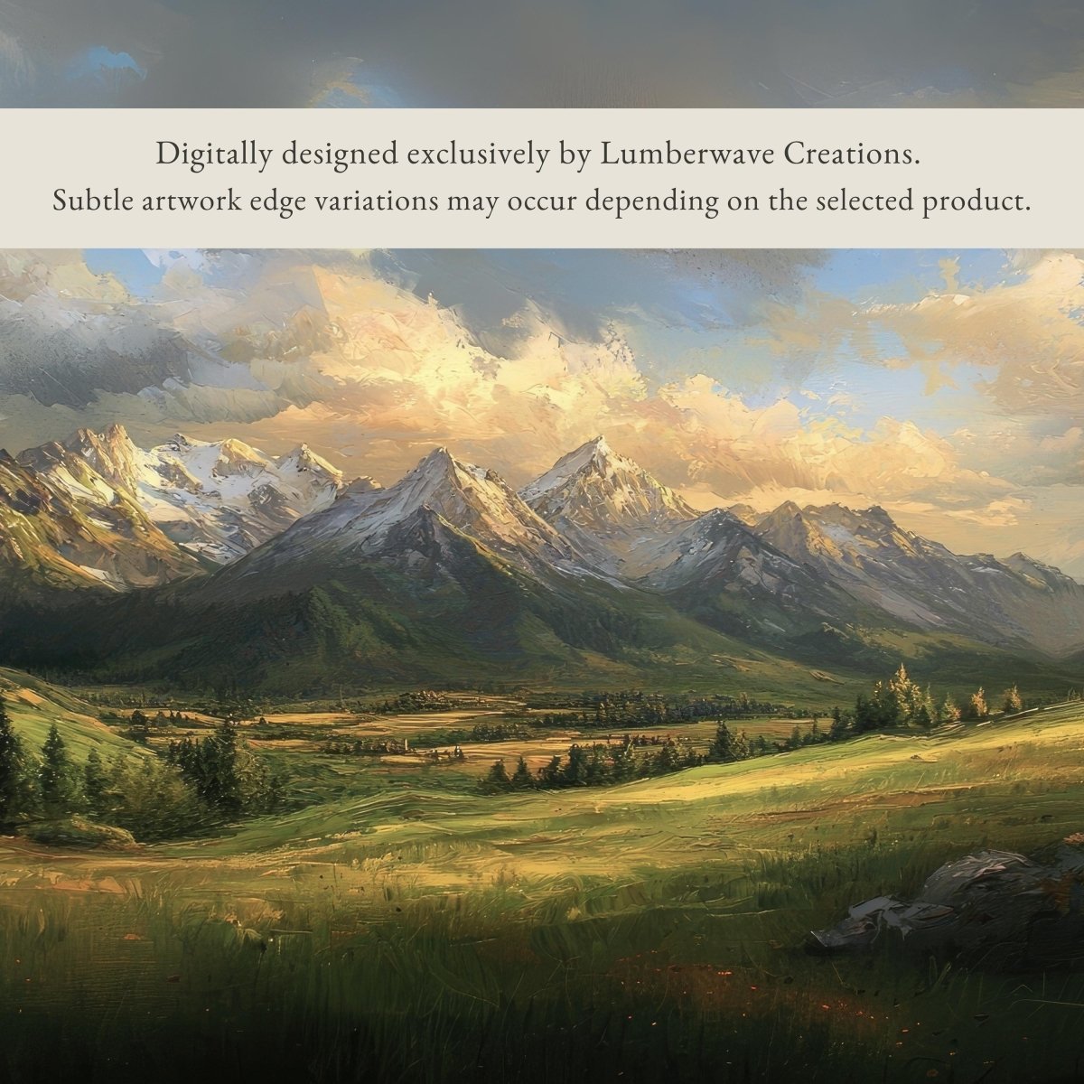 Nature Wall Art – Mountain Range Print | Rolling Green Hills Scenic Decor - Lumberwave Creations