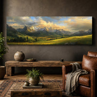 Nature Wall Art – Mountain Range Print | Rolling Green Hills Scenic Decor - Lumberwave Creations