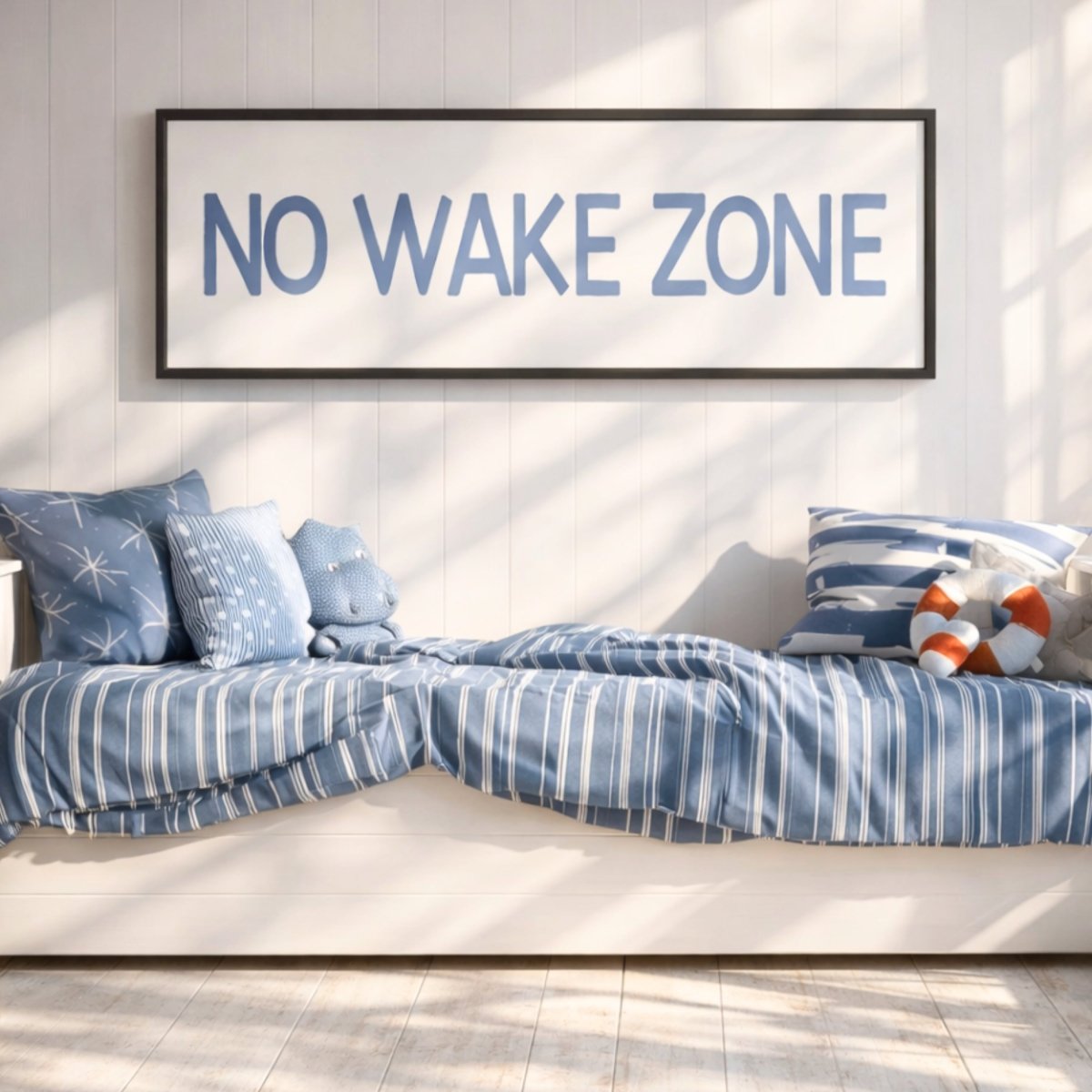 No Wake Zone Sign - Beach Wall Decor | Guest Bedroom Signs | Lake House Art - Lumberwave Creations